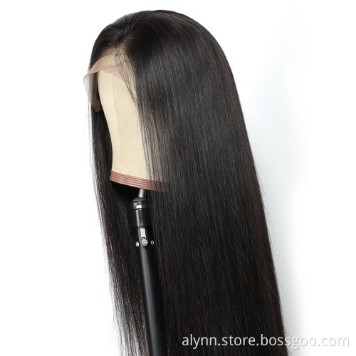 360 Lace Front Wigs 180% Density Undetectable Transparent Lace Wig Straight High Ponytail Preplucked